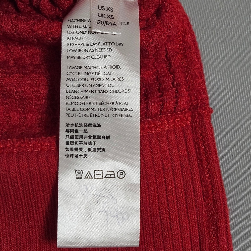 Free People We The Free North Shore Thermal Top Phoenix Red XS Boho Cozy Slouchy - Picture 5 of 12